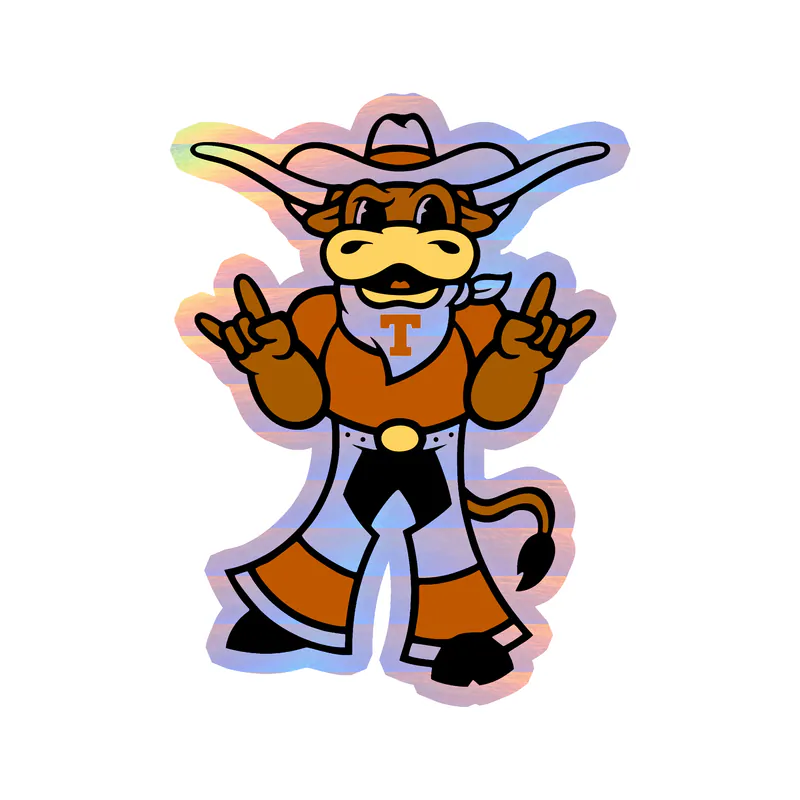 Texas Longhorns - Image 2 - Holographic Vinyl Sticker - Custom Size