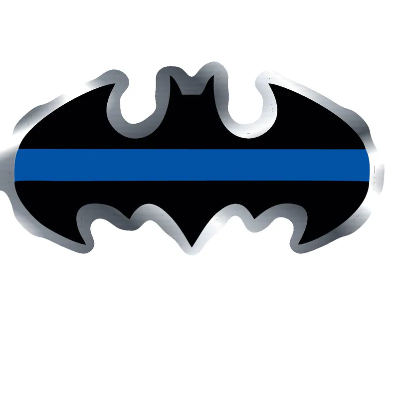 Batman Blue Line Silver Chrome Vinyl Decal - custom size