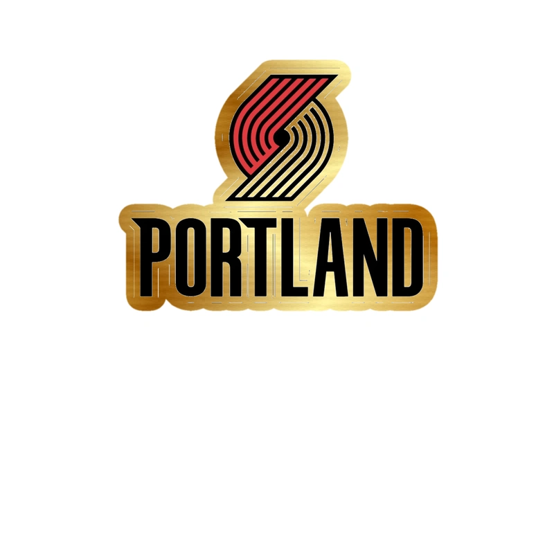 Portland Trail Blazers - Image 6 - Gold Chrome Vinyl Sticker - Custom Size