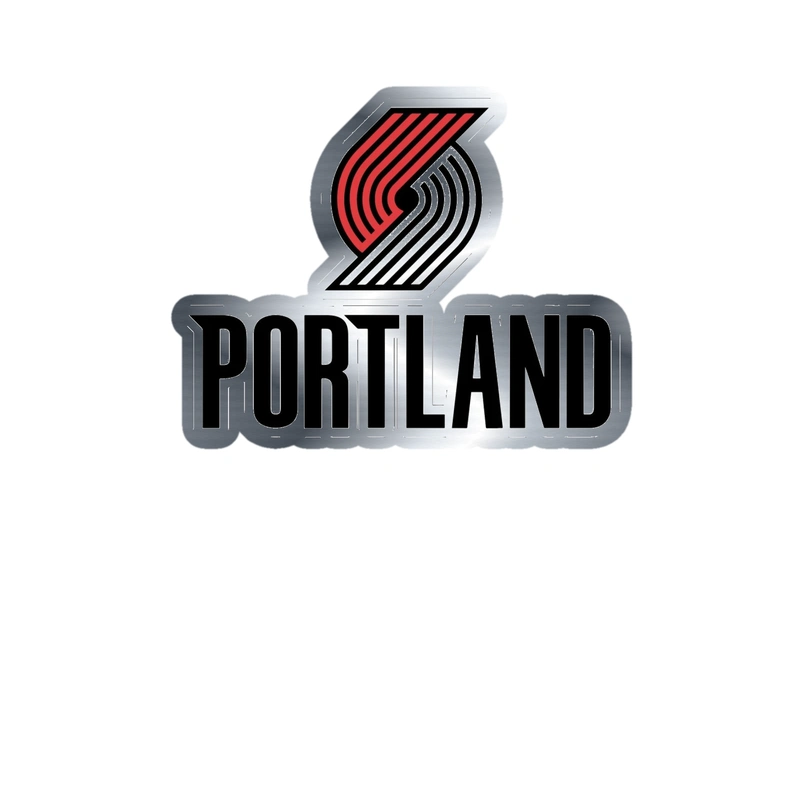 Portland Trail Blazers - Image 6 - Silver Chrome Vinyl Sticker - Custom Size