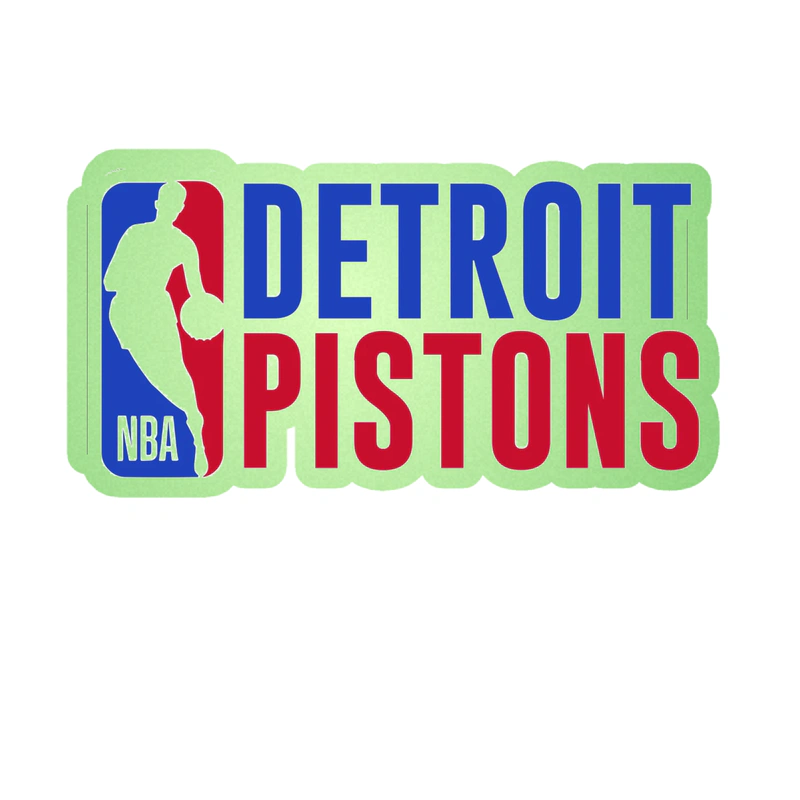 Detroit Pistons - Image 1 - Glow in the Dark Vinyl Sticker - Custom Size