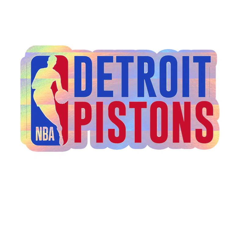 Detroit Pistons - Image 1 - Holographic Vinyl Sticker - Custom Size