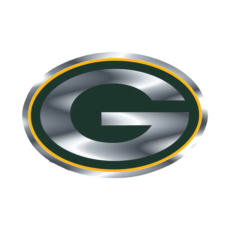 Green Bay Packers - Image 4 - Silver Chrome Vinyl Sticker - Custom Size