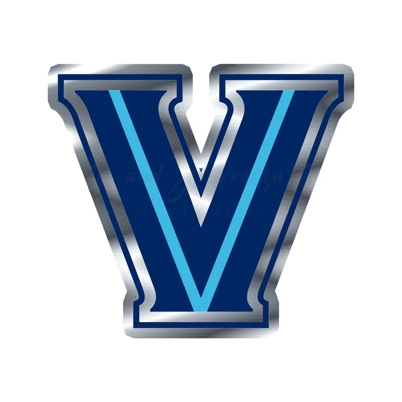 Villanova University - V - Silver Chrome Vinyl Decal