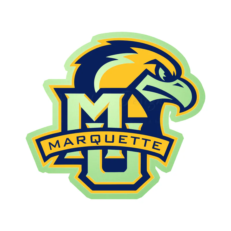 Marquette University - MU with Golden Eagle - Glow in the Dark Vinyl Decal