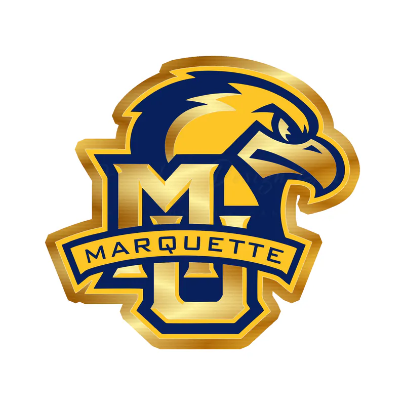 Marquette University - MU with Golden Eagle - Gold Chrome Vinyl Decal