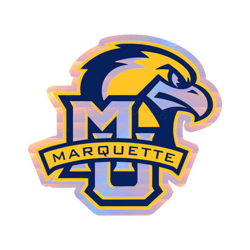 Marquette University - MU with Golden Eagle - Holographic Vinyl Decal