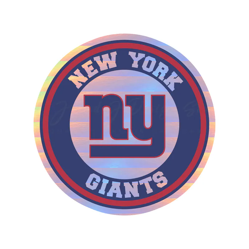 New York Giants - Round - Full Color - Holographic Vinyl Sticker - Custom Size