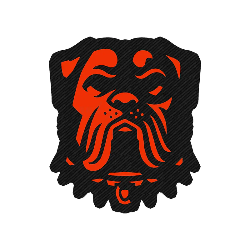 Cleveland Browns - 2023 Dawg Head - Full Color - Carbon Fiber Vinyl Sticker - Custom Size