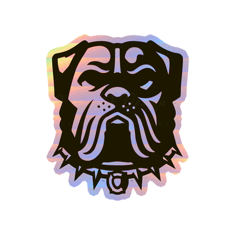 Cleveland Browns - 2023 Dawg Head - Full Color - Holographic Vinyl Sticker - Custom Size