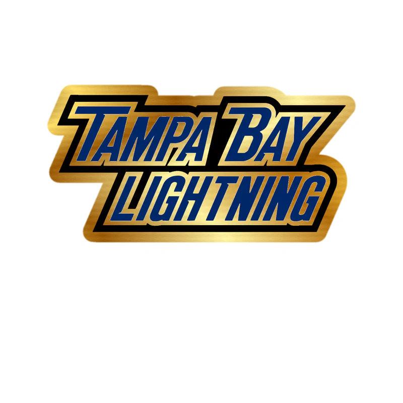 Tampa Bay Lightning - Name - Gold Chrome Vinyl Sticker - Custom Size