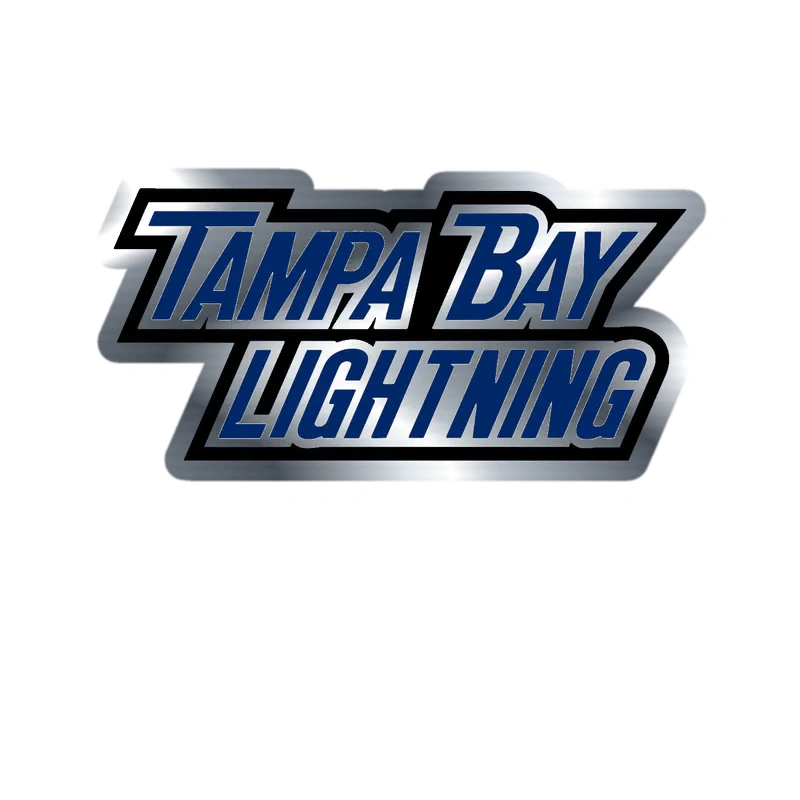 Tampa Bay Lightning - Name - Silver Chrome Vinyl Sticker - Custom Size