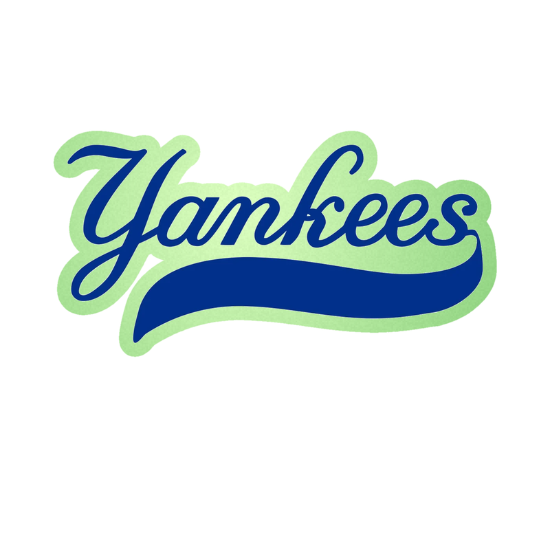 New York Yankees - Yankees Cursive - Glow in the Dark Vinyl Sticker - Custom Size