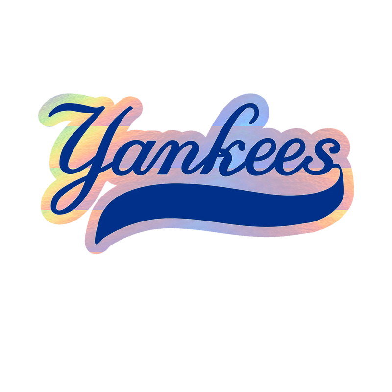 New York Yankees - Yankees Cursive - Holographic Vinyl Sticker - Custom Size