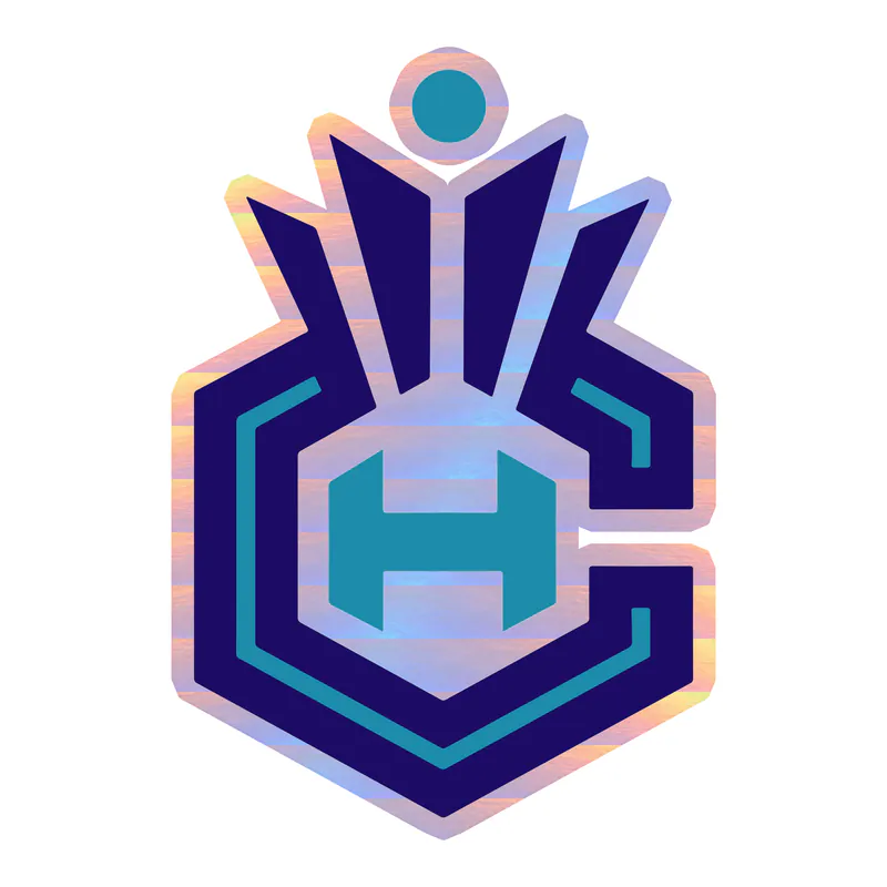 Charlotte hornets - CH - Holographic Vinyl Sticker - Custom Size