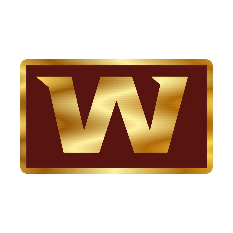 Washington Commanders - Burgundy Square- Gold Chrome Vinyl Sticker - Custom Size