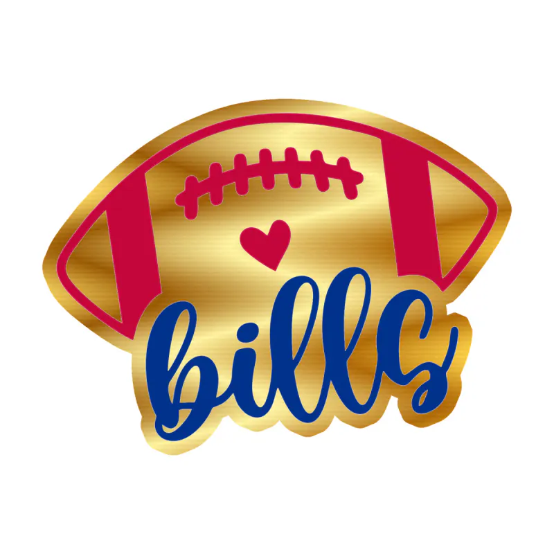 Buffalo Bills - Football - Gold Chrome Vinyl Sticker - Custom Size