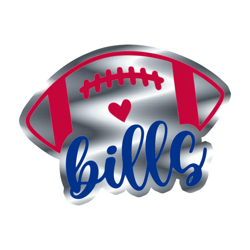 Buffalo Bills - Football - Silver Chrome Vinyl Sticker - Custom Size
