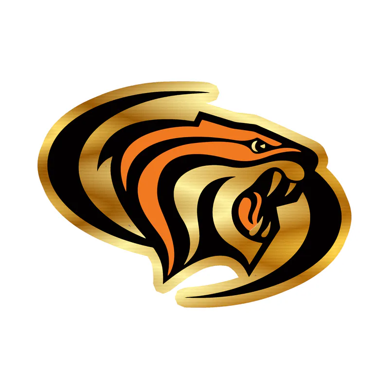 University Of The Pacific Tigers Gold Chrome Vinyl Decal - Custom Size