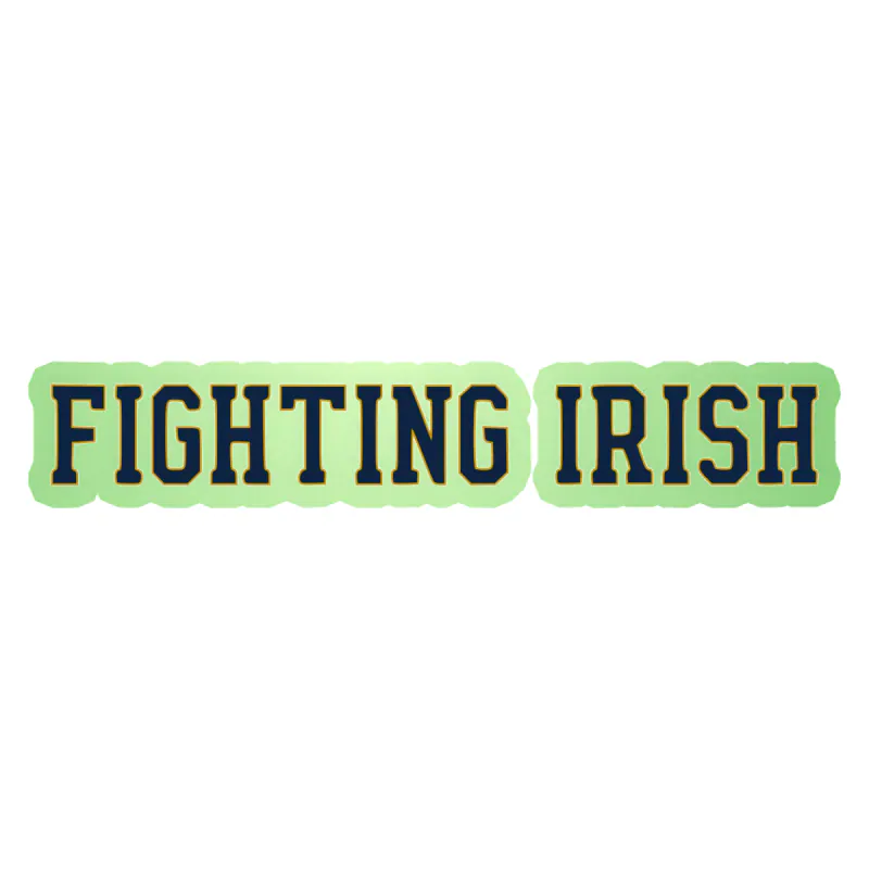 Notre Dame - Fighting Irish - Glow in the Dark Vinyl Sticker - Custom Size