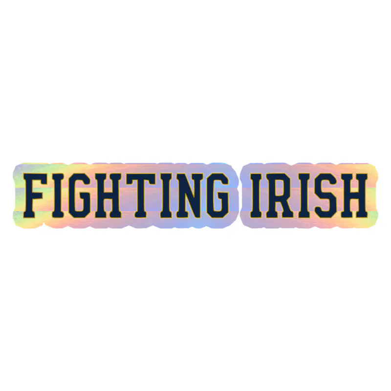 Notre Dame - Fighting Irish - Holographic Vinyl Sticker - Custom Size
