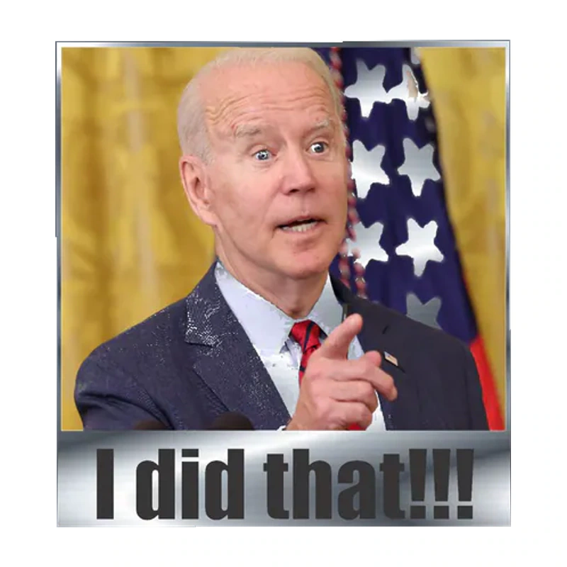 Joe Biden I Did That Silver Chrome Vinyl Decal
