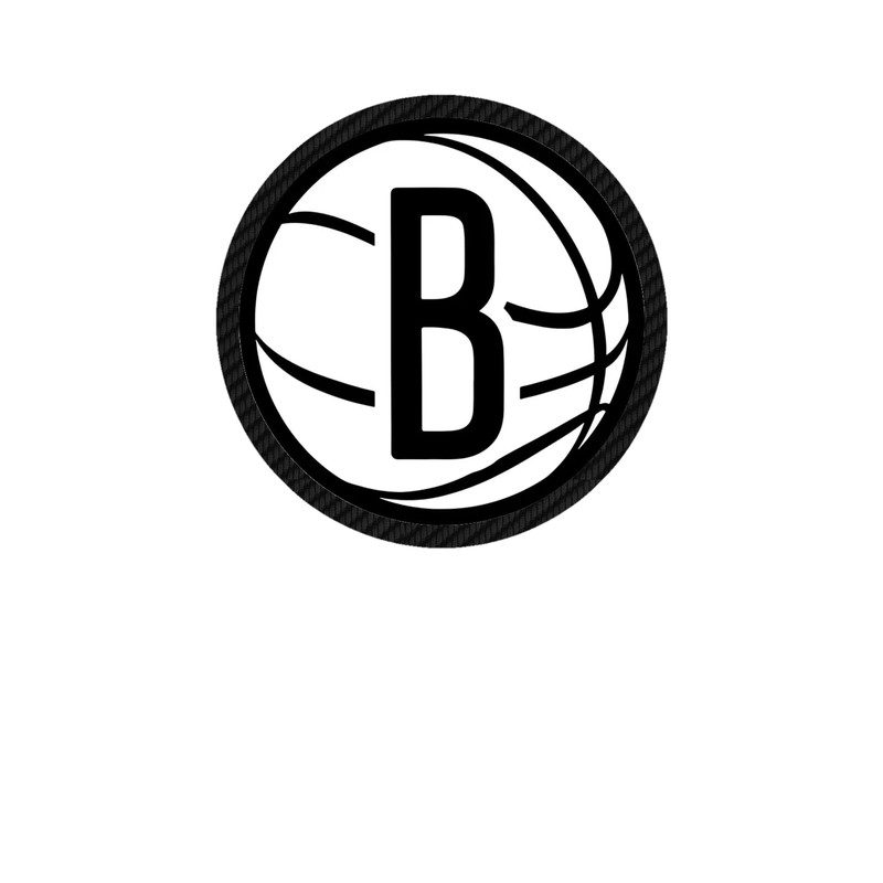 Brooklyn Nets - Basketball With B In Middle - Carbon Fiber Vinyl Sticker - Custom Size