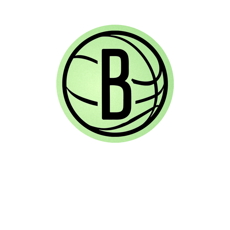 Brooklyn Nets - Basketball With B In Middle - Glow in the Dark Vinyl Sticker - Custom Size