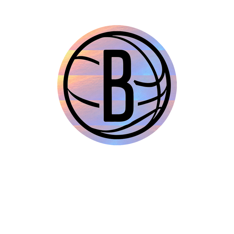 Brooklyn Nets - Basketball With B In Middle - Holographic Vinyl Sticker - Custom Size