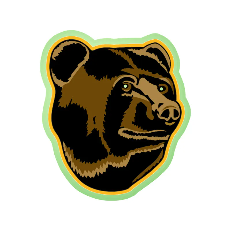 Boston Bruins - Bear's Head- Glow in the Dark Vinyl Sticker - Custom Size