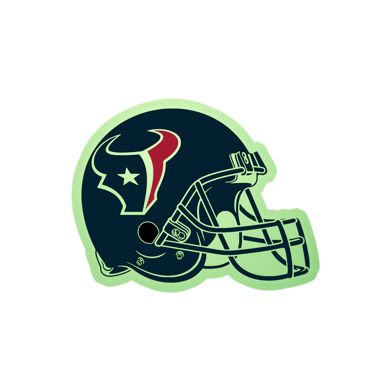 Houston Texans - Helmet - Glow in the Dark Vinyl Sticker - Custom Size