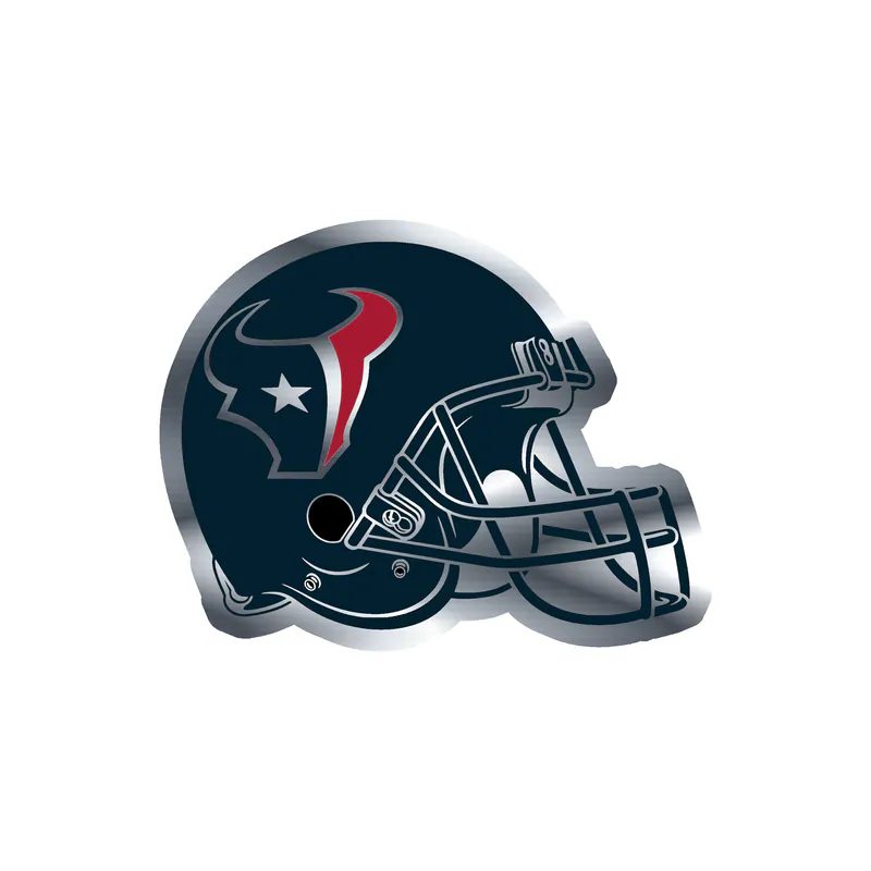 Houston Texans - Helmet - Silver Chrome Vinyl Sticker - Custom Size