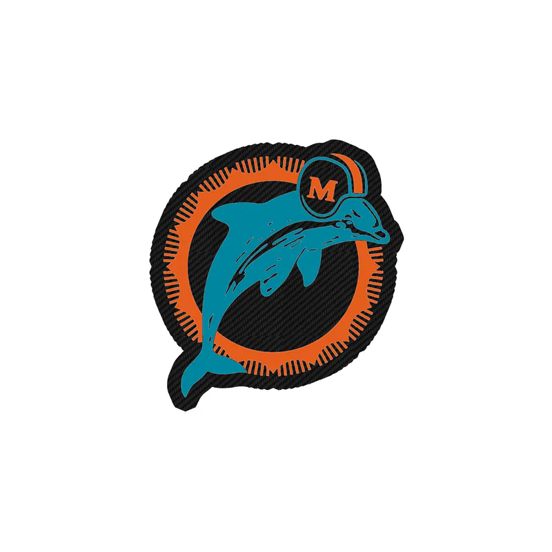 Miami Dolphins - Circle - Image 3 - Carbon Fiber Vinyl Sticker - Custom Size