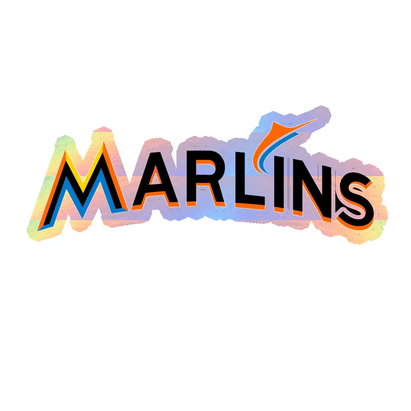 Miami Marlins - Marlins - Holographic Vinyl Sticker - Custom Size