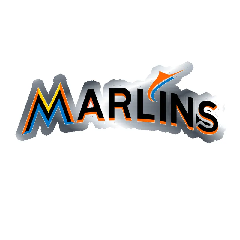 Miami Marlins - Marlins - Silver Chrome Vinyl Sticker - Custom Size