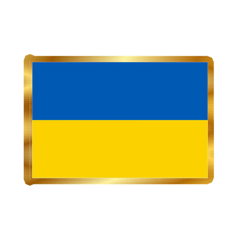 Ukraine Gold Chrome Vinyl Decal - custom size