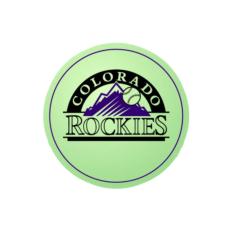 Colorado Rockies - White Circle - Glow in the Dark Vinyl Sticker - Custom Size