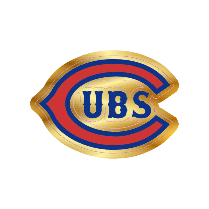Chicago Cubs - Cubs With Red C - Gold Chrome Vinyl Sticker - Custom Size