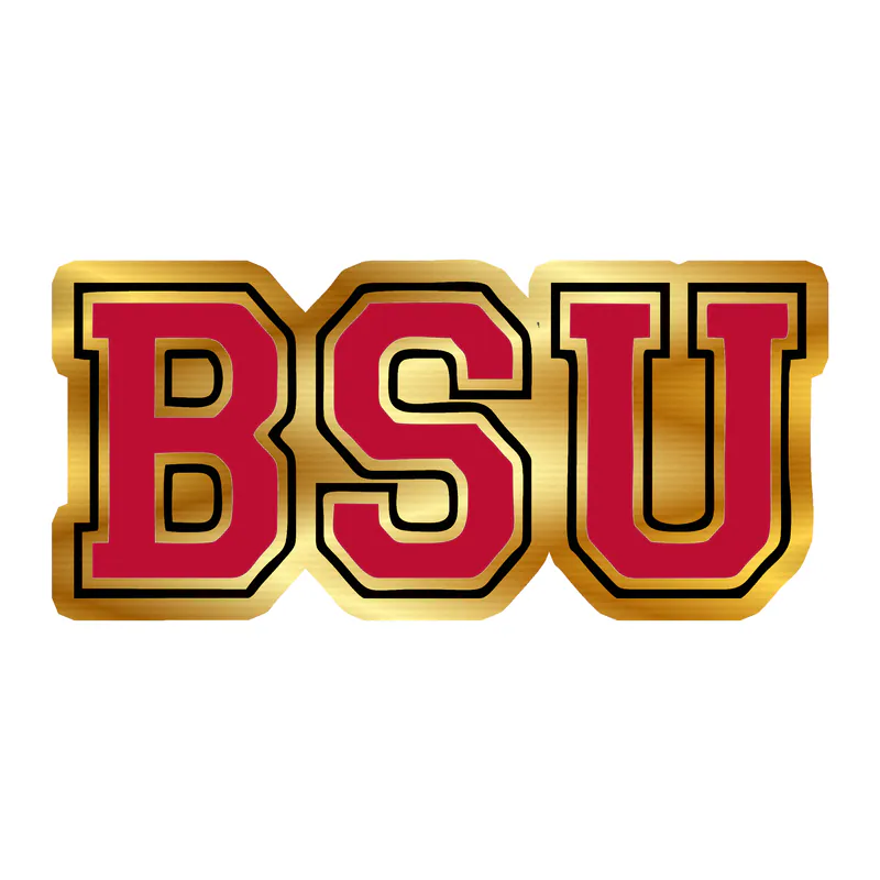 Ball State Cardinals - BSU - Gold Chrome Vinyl Decal - Custom Size