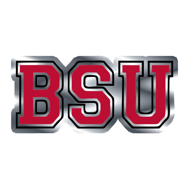Ball State Cardinals - BSU - Silver Chrome Vinyl Decal - Custom Size
