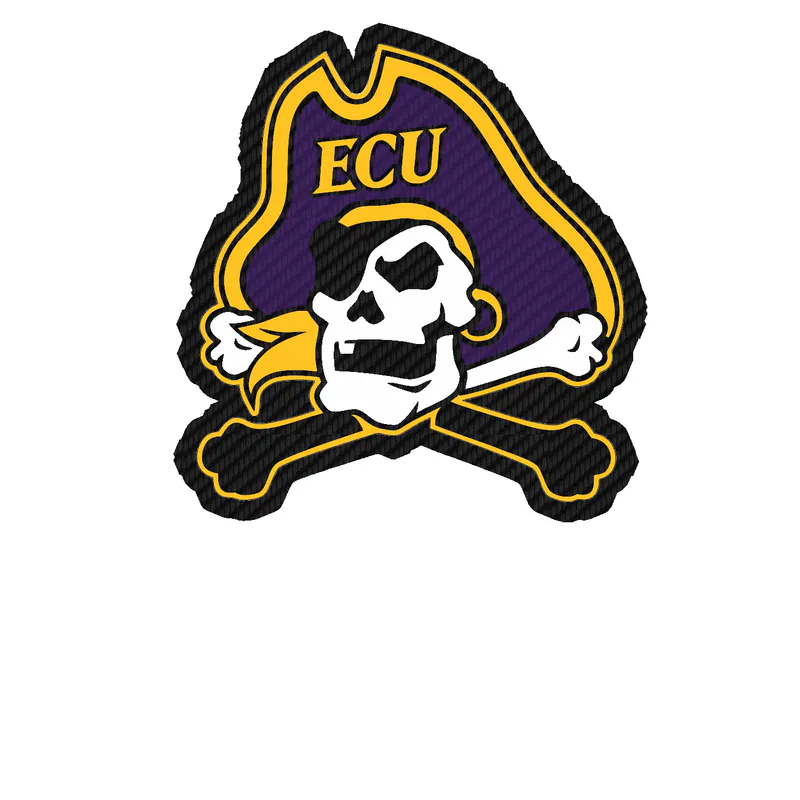 ECU Pirates Carbon Fiber Vinyl Decal - Custom Size