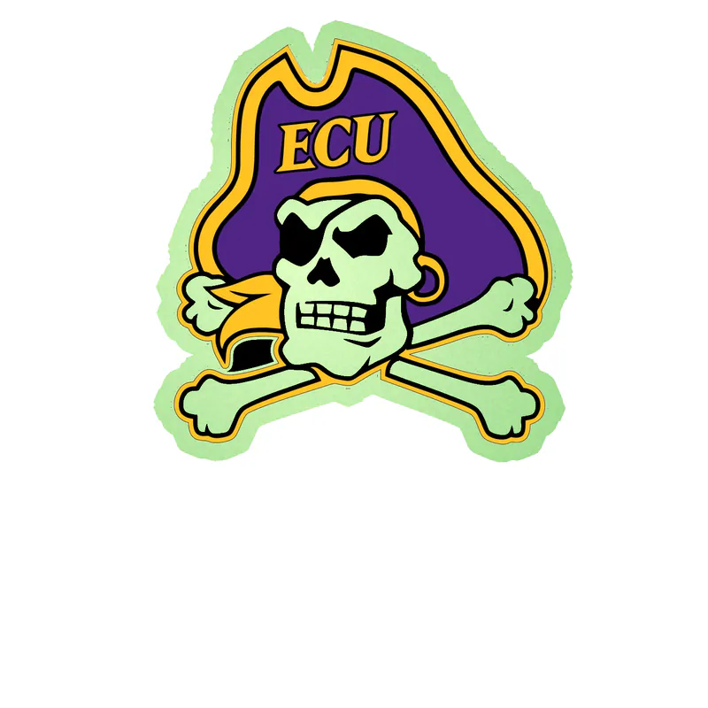 ECU Pirates Glow in the Dark Vinyl Decal - Custom Size
