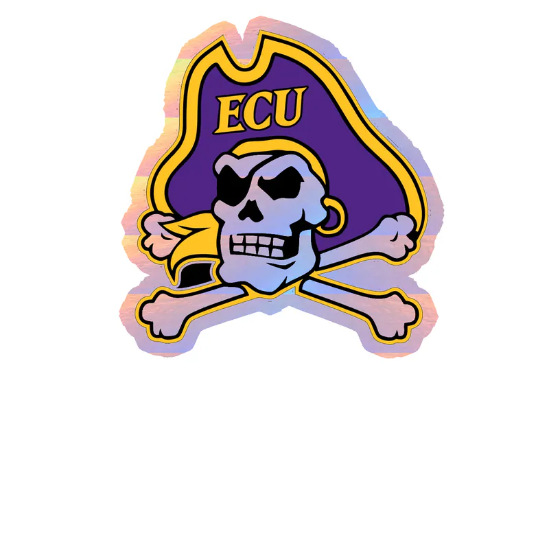 ECU Pirates Holographic Vinyl Decal - Custom Size