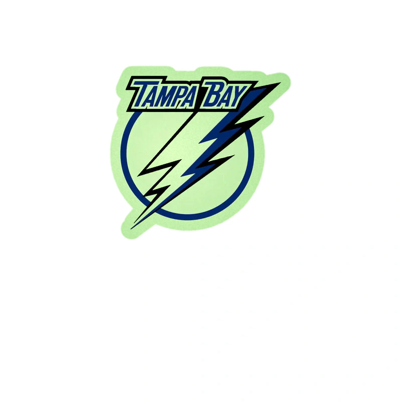 Tampa Bay Lightning - Circle Multi Color With Name - Glow in the Dark Vinyl Sticker - Custom Size