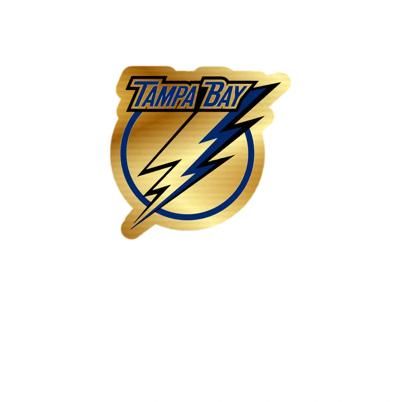 Tampa Bay Lightning - Circle Multi Color With Name - Gold Chrome Vinyl Sticker - Custom Size