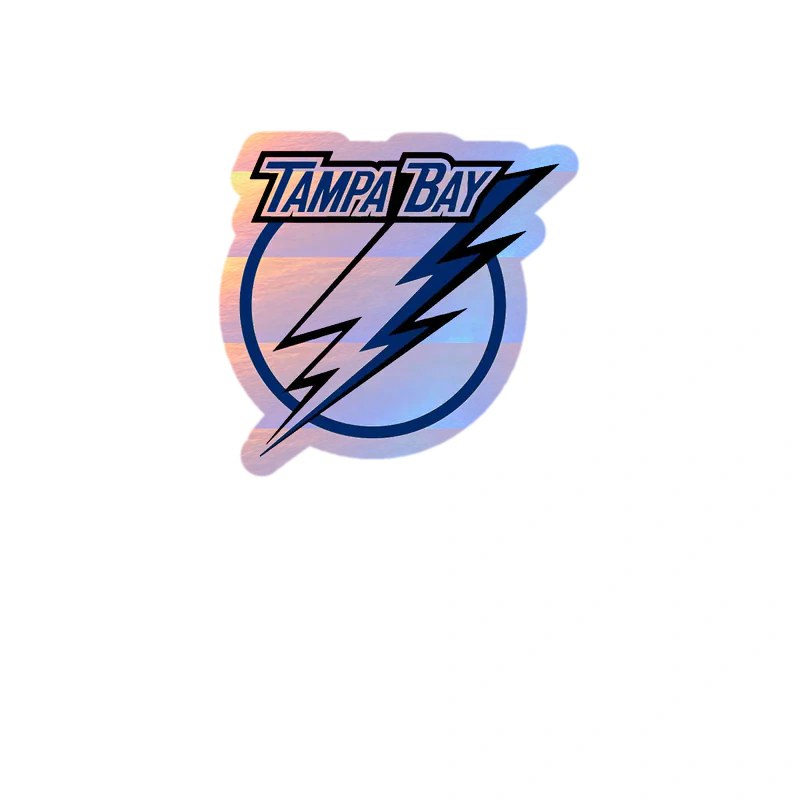 Tampa Bay Lightning - Circle Multi Color With Name - Holographic Vinyl Sticker - Custom Size