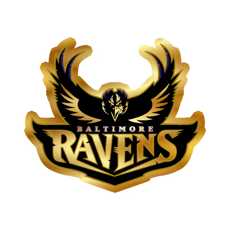 Baltimore Ravens - Image 2 - Gold Chrome Vinyl Sticker - Custom Size