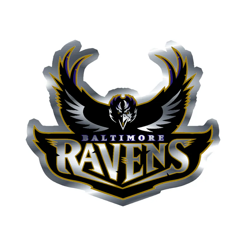 Baltimore Ravens - Image 2 - Silver Chrome Vinyl Sticker - Custom Size