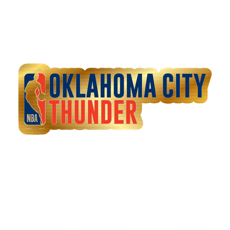 Oklahoma City Thunder - Image 11 - Gold Chrome Vinyl Sticker - Custom Size