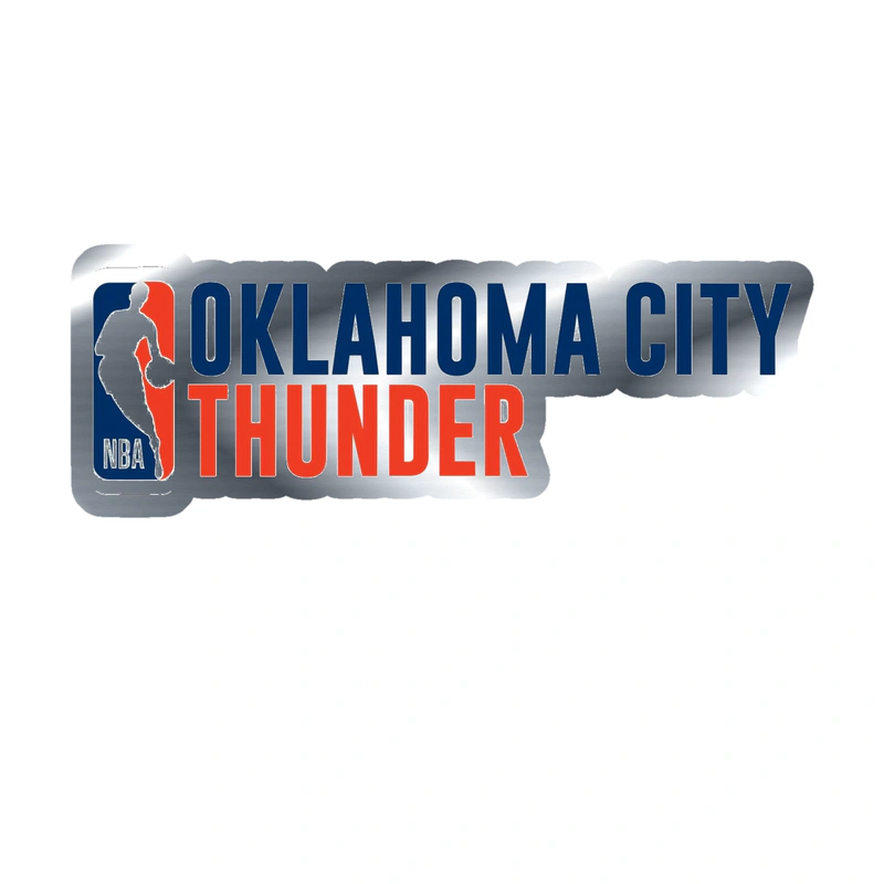 Oklahoma City Thunder - Image 11 - Silver Chrome Vinyl Sticker - Custom Size